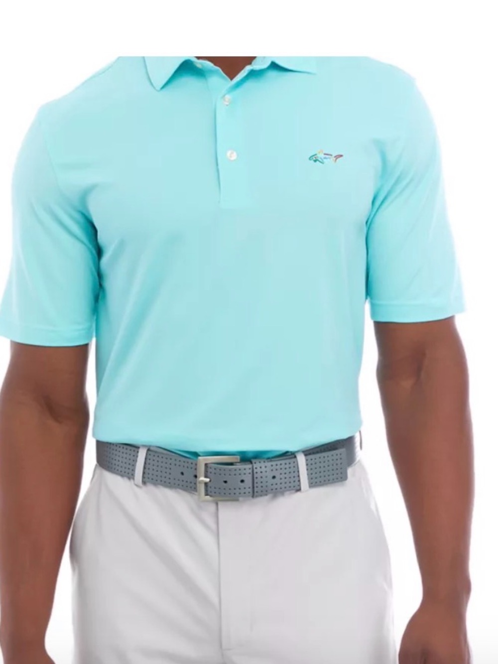 Greg Norman - Men's Aqua Polo Shirt - Short Sleeve Play Dry size M